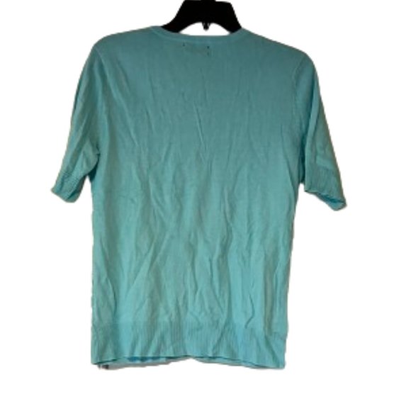 New York & Company Blue, Green, White Lace Front Cardigan - Medium - Picture 2 of 4